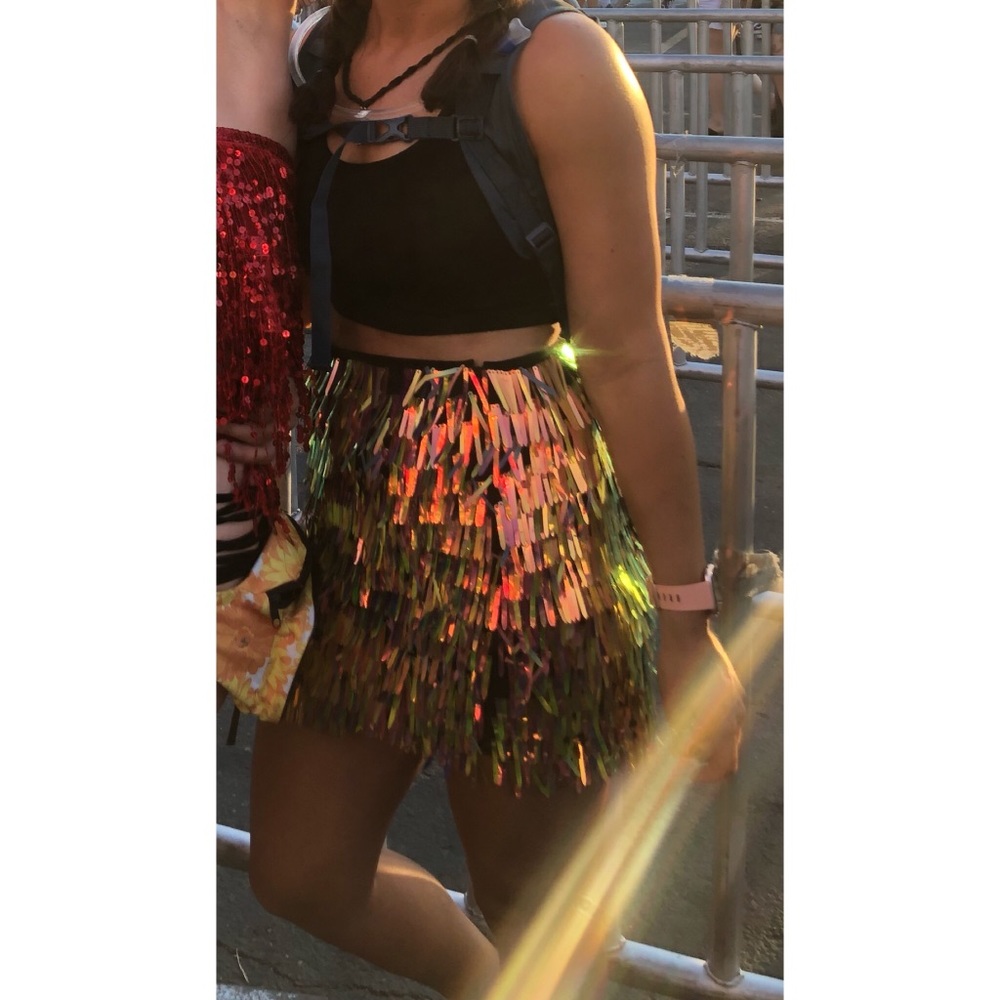 Pink Sequin Mini Skirt